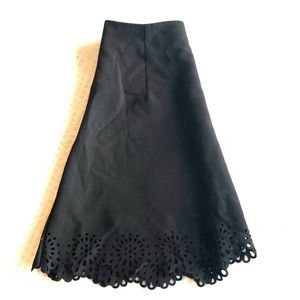 LOFT size 00 petite black skirt with flower detail